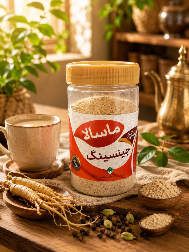 چای ماسالا جینسینگ طبیعی باشکر نیشکر