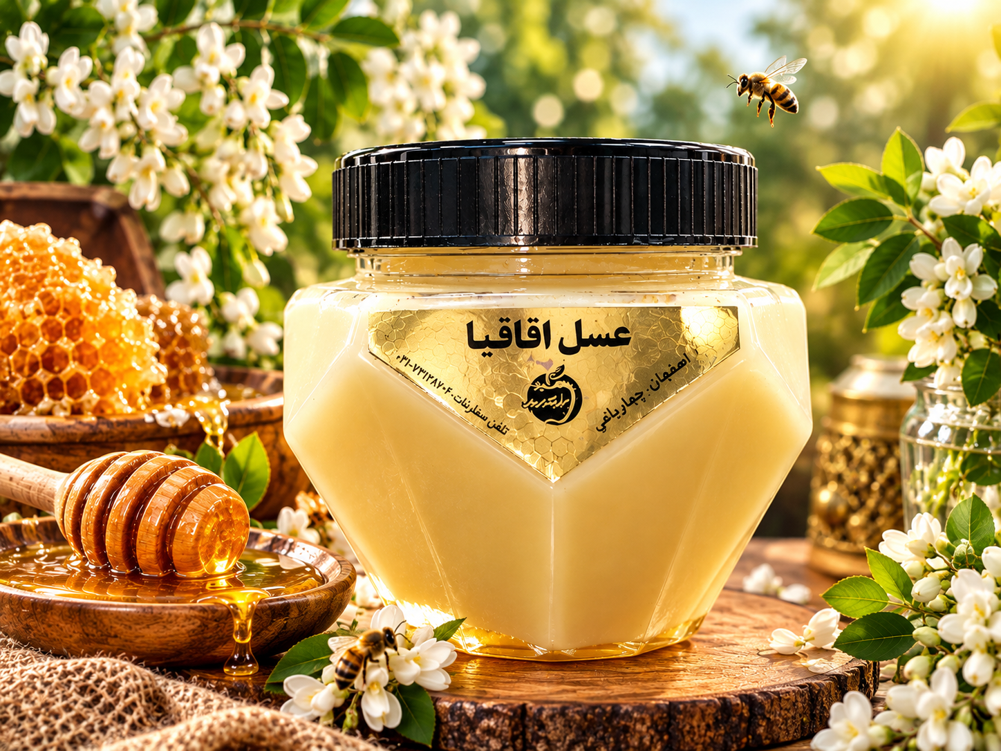 عسل آقاقیا(دارای ضمانت نامه مرجوعی وعودت مبلغ)