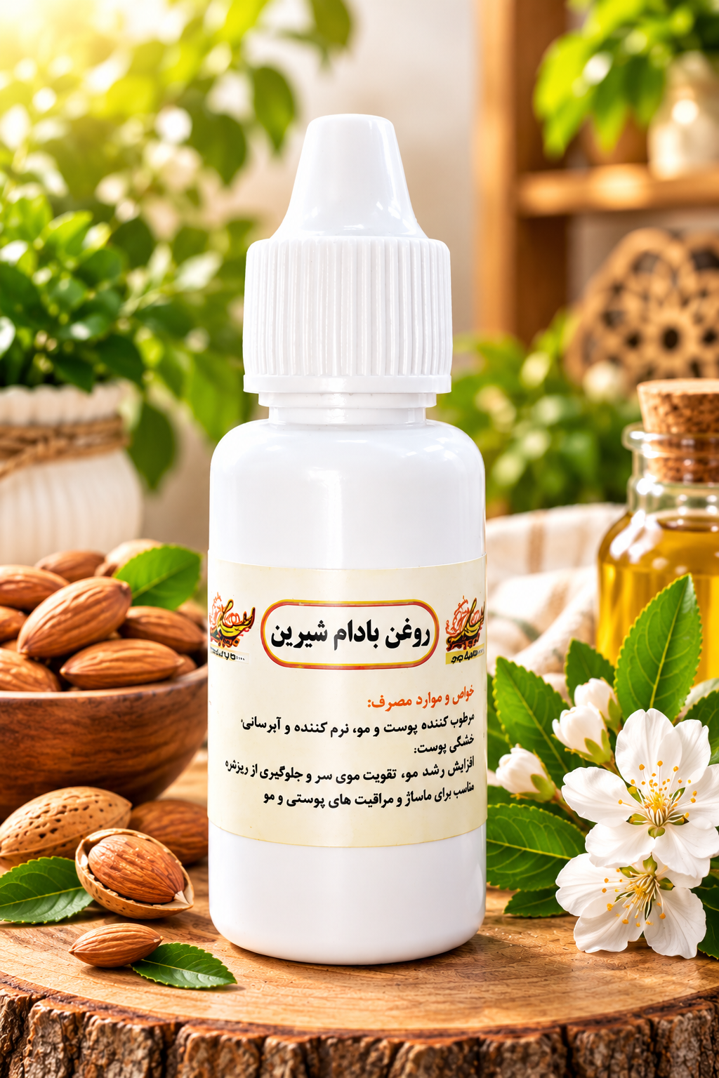 روغن بادام شیرین.نرم کننده و آبرسان قوی پوست